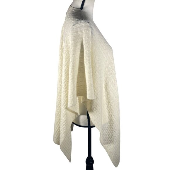 J.Crew Factory Lightweight super soft cable-knit poncho ivory neutral OS 2024 - Picture 5 of 11